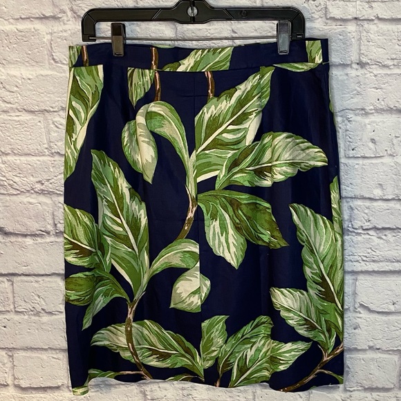 ANN TAYLOR FACTORY Linen Blend Tropical Skirt - 12P - Picture 2 of 8